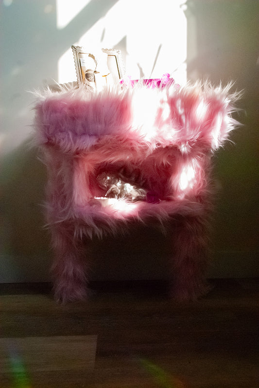 Pink Fur Table